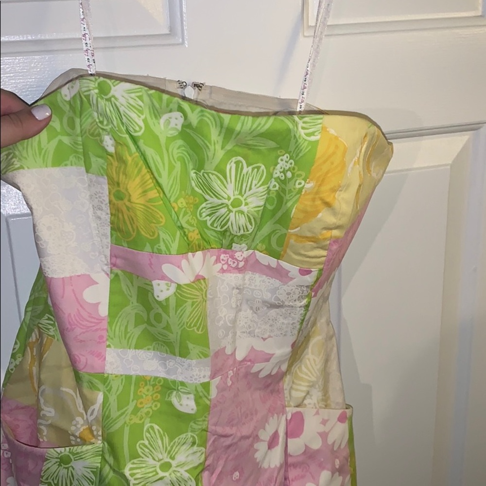strapless Lp dress - pastels
